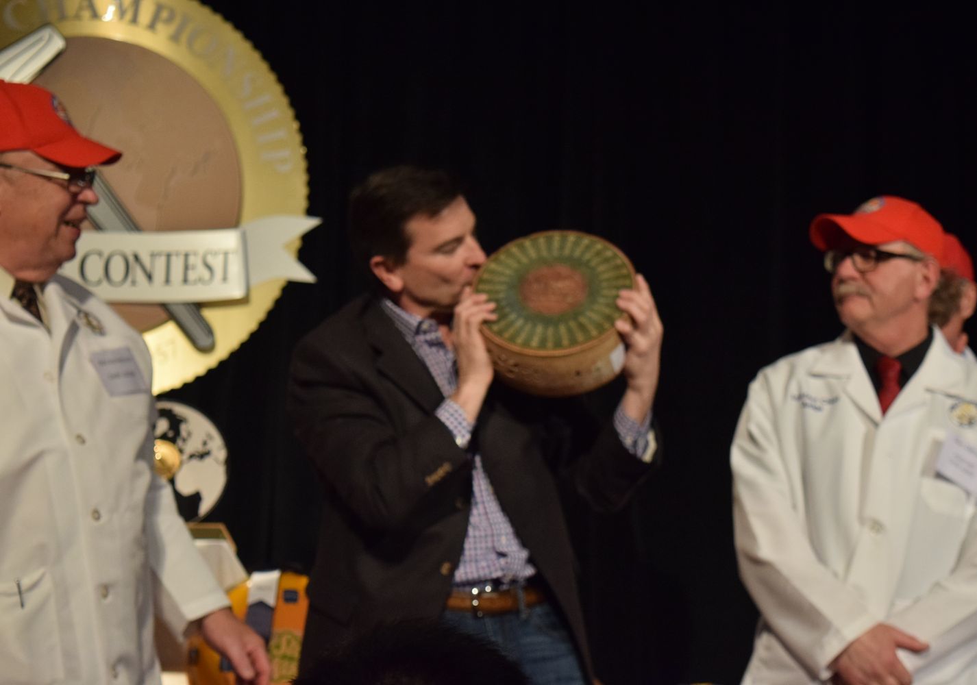 Tim Omer with grand champion cheese